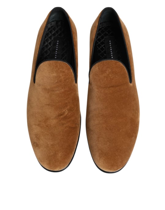 Dolce & Gabbana Braune Wildleder Slipper Herren Mokassins formelle Schuhe - Image 4
