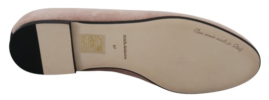 Dolce & Gabbana Rosa Samt Slipper Loafer Flachschuhe - Image 5