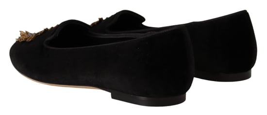 Dolce & Gabbana Schwarze DG Heiliges Herz Patch Slipper Flache Schuhe - Image 4