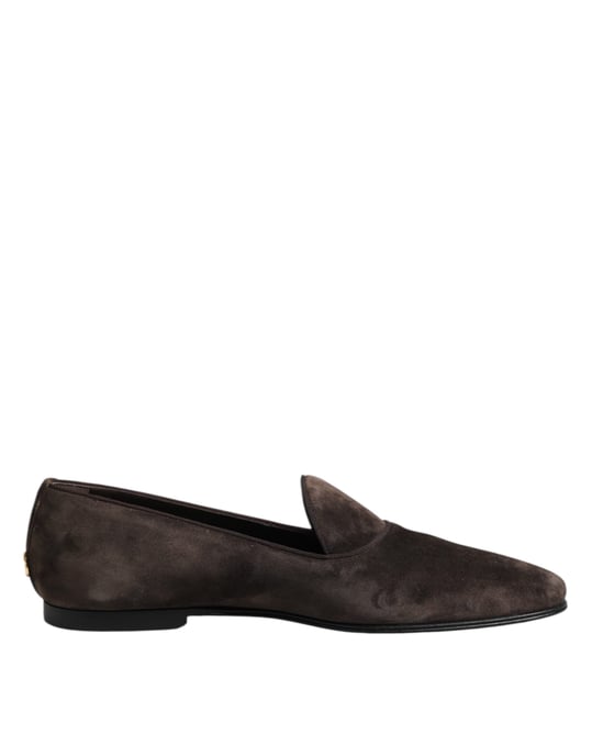 Dolce & Gabbana Braune Samtleder Slipper Schuhe - Image 1