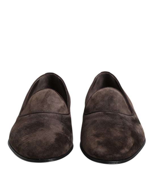 Dolce & Gabbana Braune Samtleder Slipper Schuhe - Image 2