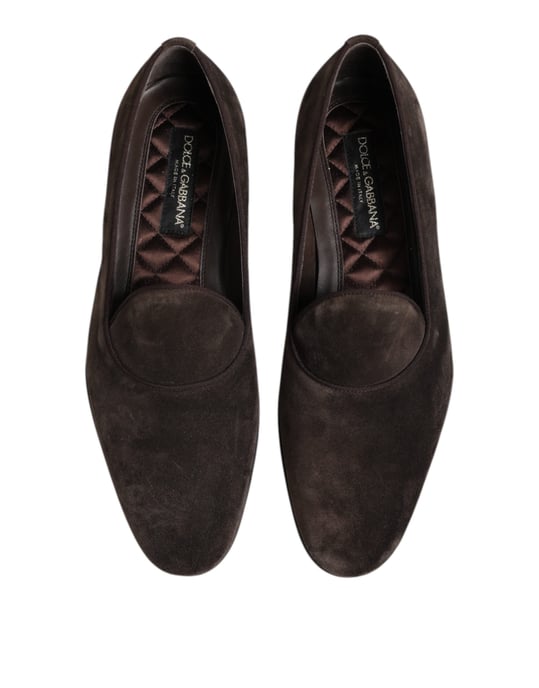 Dolce & Gabbana Braune Samtleder Slipper Schuhe - Image 3