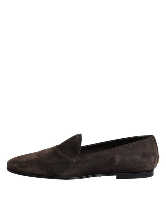 Dolce & Gabbana Braune Samtleder Slipper Schuhe - Image 6