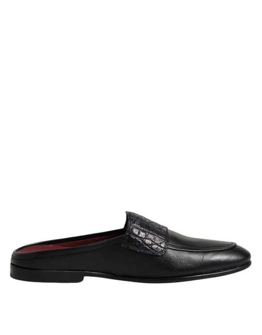Dolce & Gabbana Schwarze Kalbsleder Slipper Schuhe - Image 1