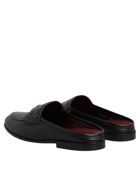 Dolce & Gabbana Schwarze Kalbsleder Slipper Schuhe - Image 5