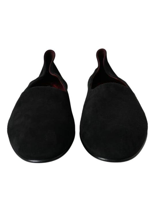 Dolce & Gabbana Schwarze Wildleder Slipper Formelle Anzug Schuhe - Image 2