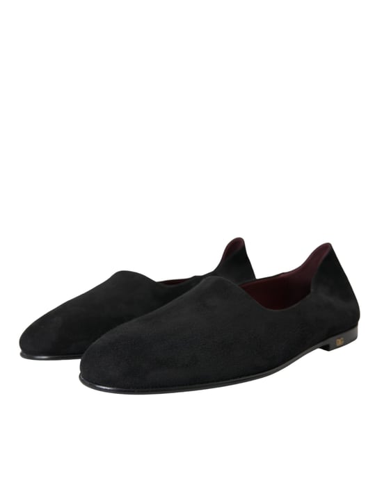 Dolce & Gabbana Schwarze Wildleder Slipper Formelle Anzug Schuhe - Image 3