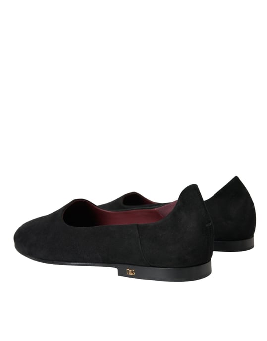 Dolce & Gabbana Schwarze Wildleder Slipper Formelle Anzug Schuhe - Image 4