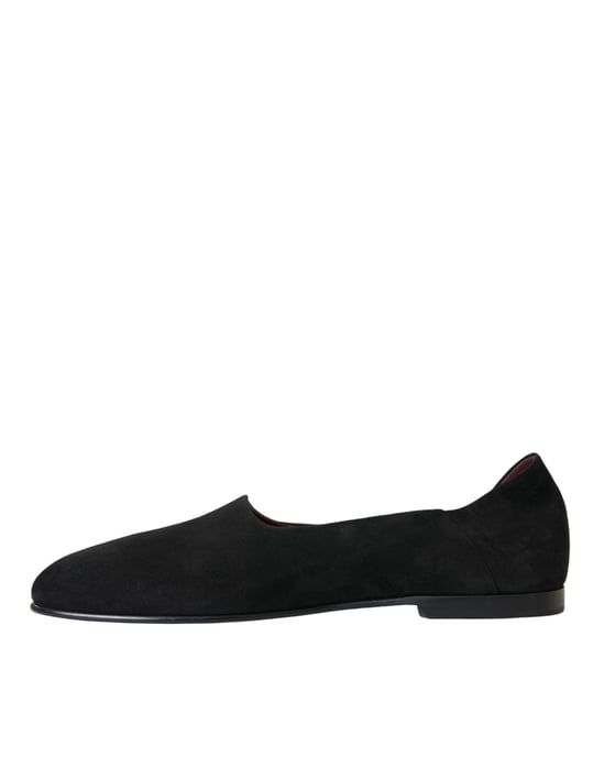 Dolce & Gabbana Schwarze Wildleder Slipper Formelle Anzug Schuhe - Image 5