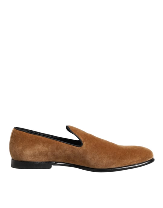 Dolce & Gabbana Braune Wildleder Slipper Herren Loafers Formelle Schuhe - Image 2