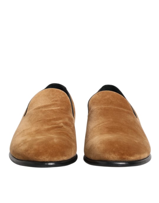 Dolce & Gabbana Braune Wildleder Slipper Herren Loafers Formelle Schuhe - Image 3