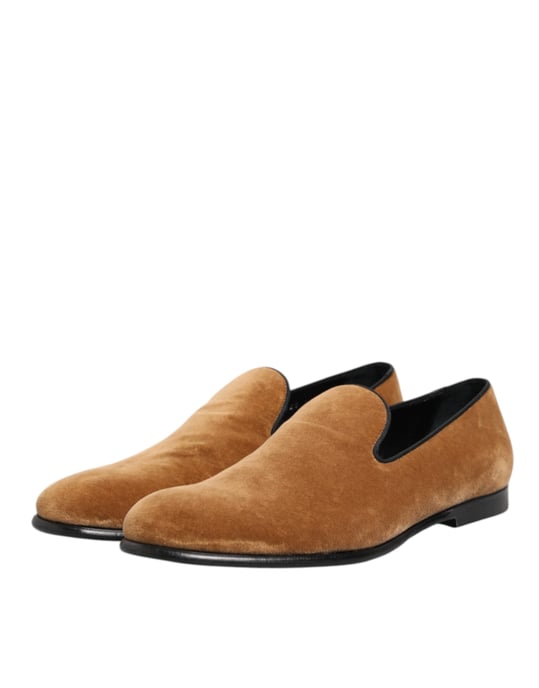 Dolce & Gabbana Braune Wildleder Slipper Herren Loafers Formelle Schuhe - Image 5