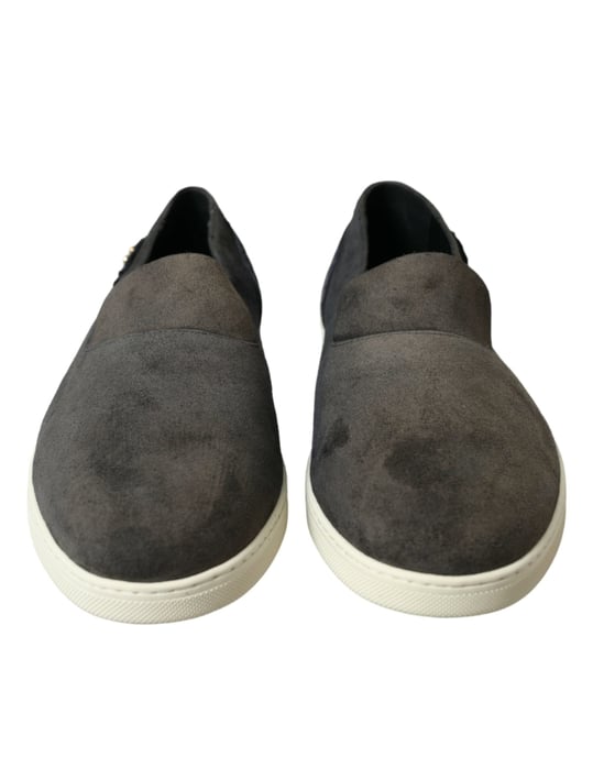 Dolce & Gabbana Blaue Wildleder Kaiman Herren Slipper Schuhe - Image 2