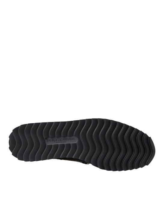 Dolce & Gabbana Schwarze Geflochtene Büffelleder Herren Slipper Schuhe - Image 6