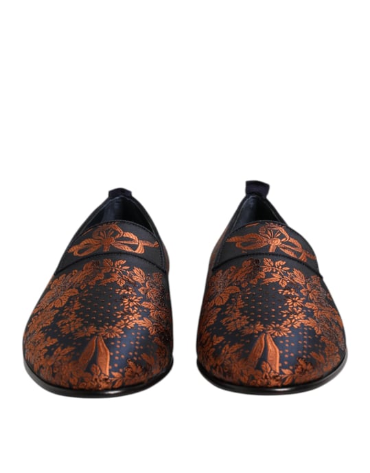 Dolce & Gabbana Schwarze Jacquard-Polyester Slip-On Slipper Schuhe - Image 2