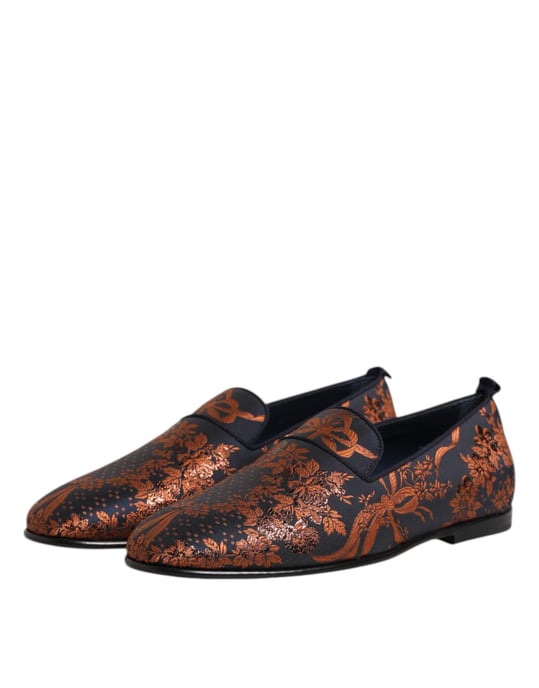 Dolce & Gabbana Schwarze Jacquard-Polyester Slip-On Slipper Schuhe - Image 4