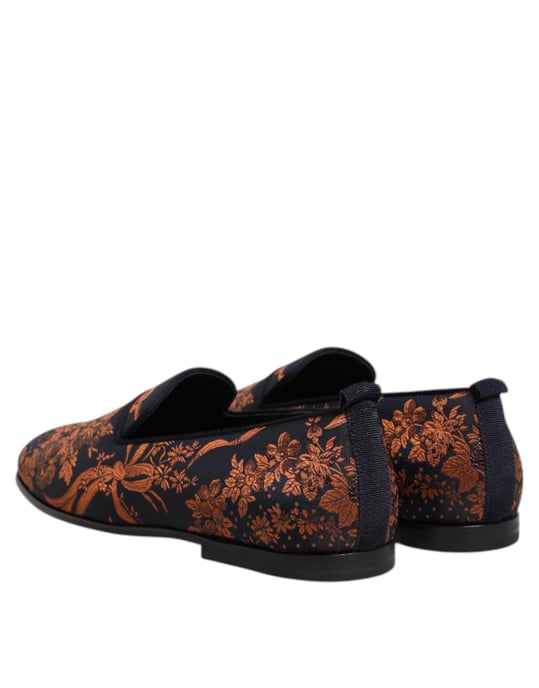Dolce & Gabbana Schwarze Jacquard-Polyester Slip-On Slipper Schuhe - Image 5