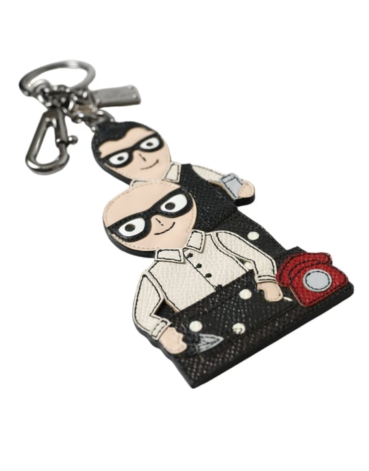 Dolce & Gabbana Leder Dominico Stefano #DGFAMILY Logo Abzeichen Schlüsselanhänger - Image 4