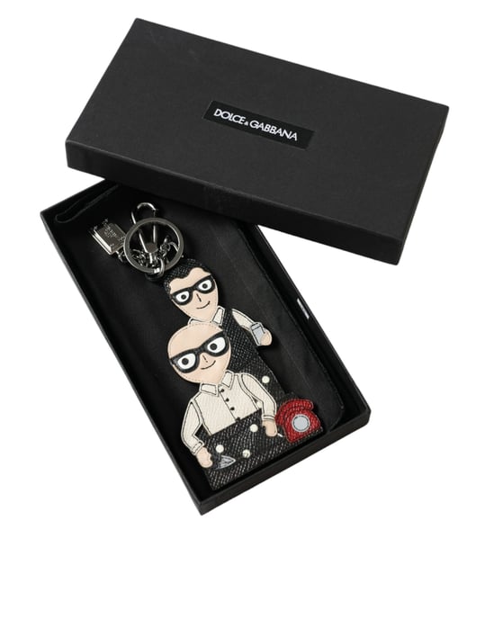 Dolce & Gabbana Leder Dominico Stefano #DGFAMILY Logo Abzeichen Schlüsselanhänger - Image 5