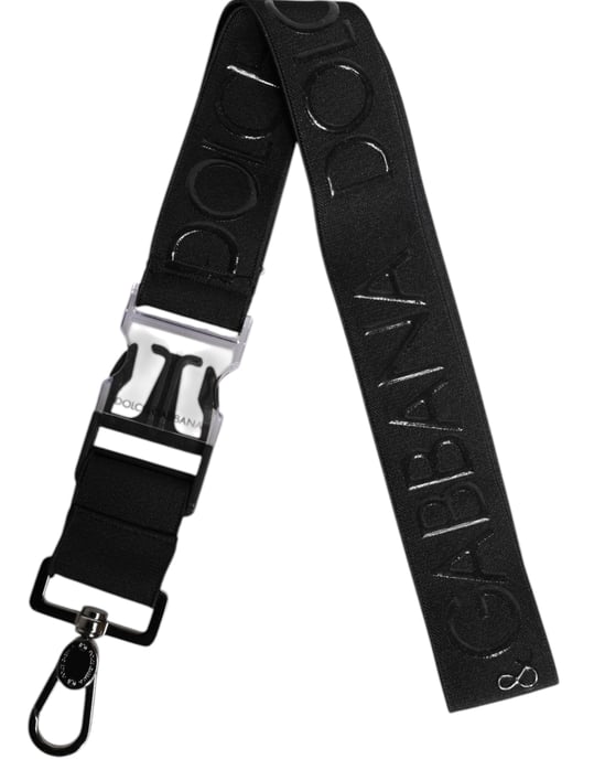 Dolce & Gabbana Schwarzer Stretch-Polyester Gummierter DG Logo Schlüsselanhänger - Image 2