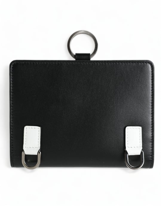 Dolce & Gabbana Schwarze Leder Kreditkartenetui mit Kristallverzierungen - Image 4