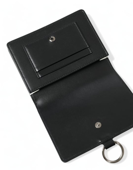 Dolce & Gabbana Schwarze Leder Kreditkartenetui mit Kristallverzierungen - Image 6