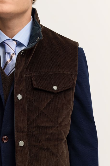Bugatti Herren Cordweste mit Stehkragen und Druckknöpfen - Image 5