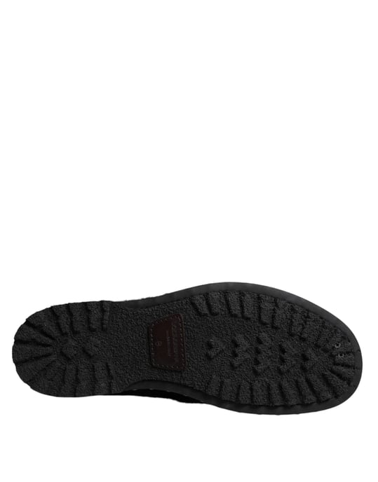 Dolce & Gabbana Schwarze Pony-Stil Leder Stiefel Knöchelhoch Schuhe - Image 6