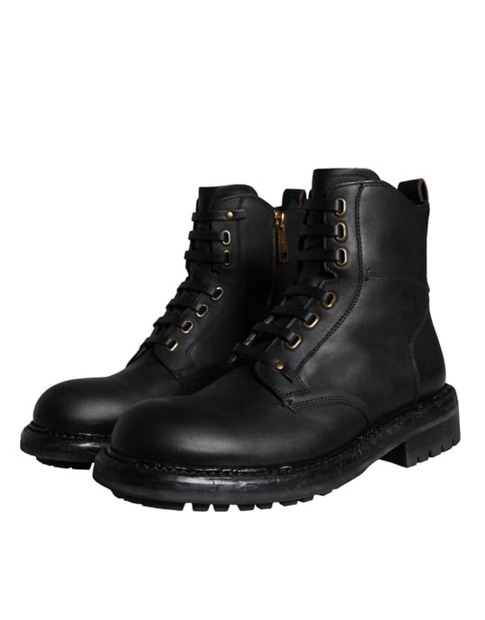 Dolce & Gabbana Schwarze Schnürstiefel bis zur Wade Herren Schuhe - Image 3