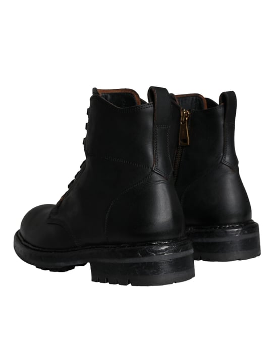 Dolce & Gabbana Schwarze Schnürstiefel bis zur Wade Herren Schuhe - Image 4