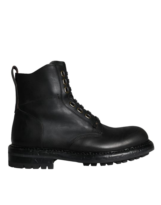 Dolce & Gabbana Schwarze Schnürstiefel bis zur Wade Herren Schuhe - Image 5