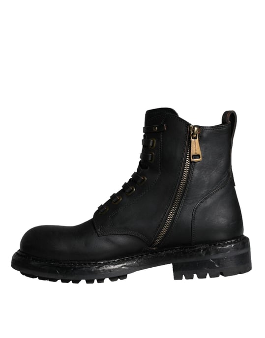 Dolce & Gabbana Schwarze Schnürstiefel bis zur Wade Herren Schuhe - Image 6