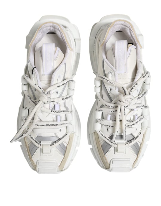 Dolce & Gabbana Weiße Graue Low Top Space Sneaker Schuhe - Image 3