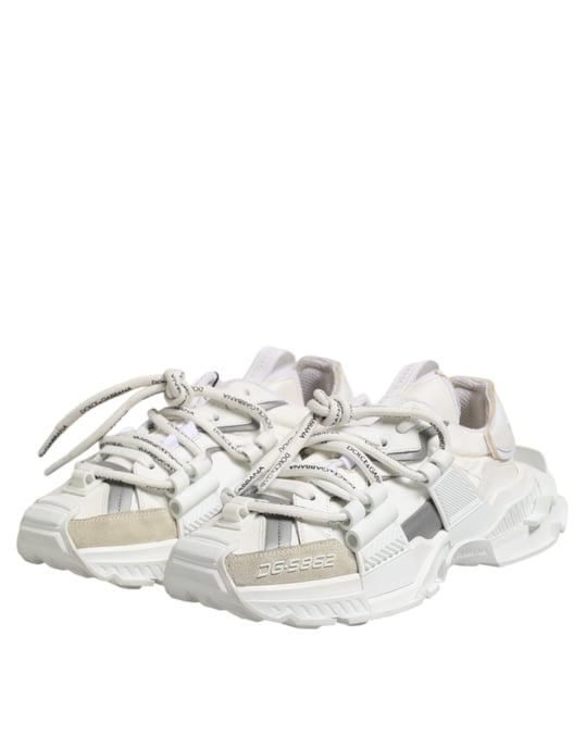 Dolce & Gabbana Weiße Graue Low Top Space Sneaker Schuhe - Image 4