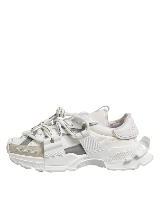 Dolce & Gabbana Weiße Graue Low Top Space Sneaker Schuhe - Image 6