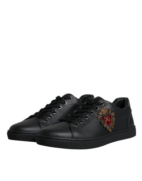 Dolce & Gabbana Schwarze London Heiliges Herz Herren Sneaker Schuhe - Image 4