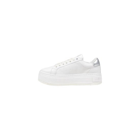 Calvin Klein Jeans Silberne Leder Plateausneaker - Image 3