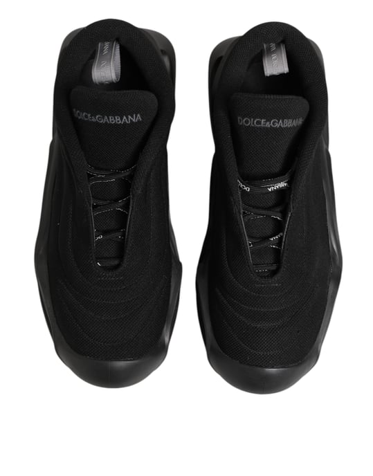 Dolce & Gabbana Schwarze Schnür-Welle Niedrig-Top Herren Sneaker Schuhe - Image 3