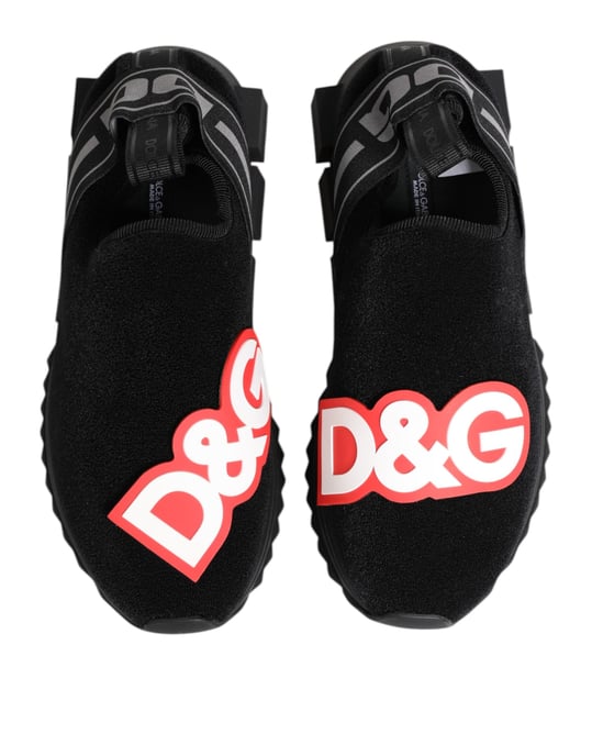 Dolce & Gabbana Schwarze Graue Slip-On Sorrento Sneakerschuhe - Image 4