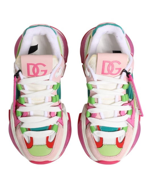 Dolce & Gabbana Mehrfarbige Leder Airmaster Niedrigschnitt Sneaker Schuhe - Image 4