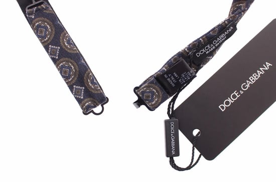 Dolce & Gabbana Blaue Seiden Barock Fantasi Gebundene Fliege Papillon - Image 4