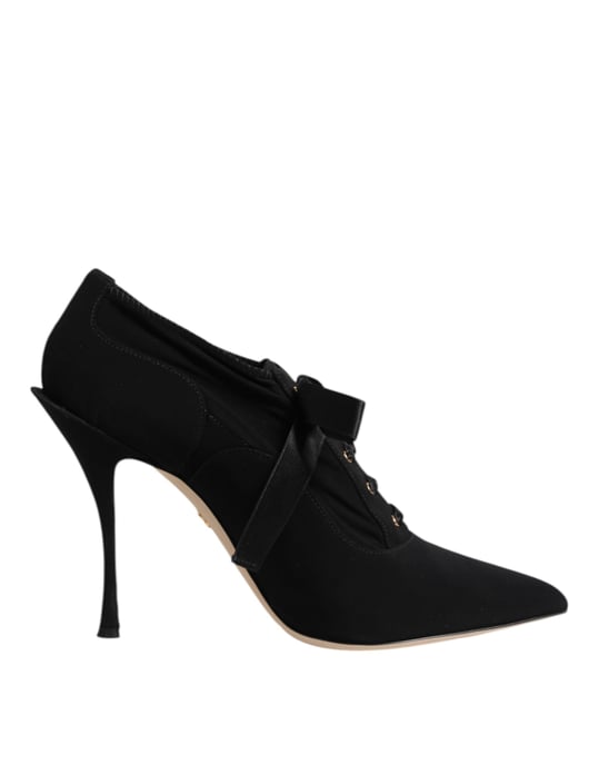 Dolce & Gabbana Schwarze Schnür-Stiletto-Absätze Pumps Schuhe - Image 1