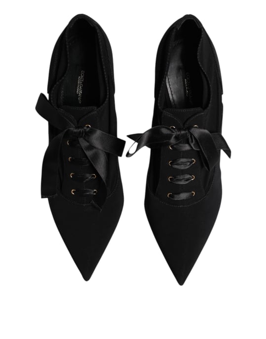 Dolce & Gabbana Schwarze Schnür-Stiletto-Absätze Pumps Schuhe - Image 3
