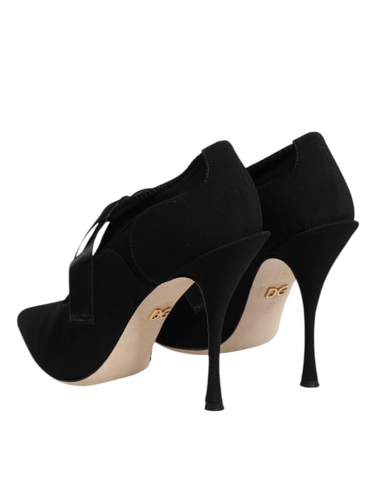 Dolce & Gabbana Schwarze Schnür-Stiletto-Absätze Pumps Schuhe - Image 5
