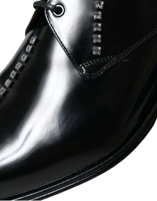 Dolce & Gabbana Schwarze Leder Kristall Kleidschuhe - Image 2