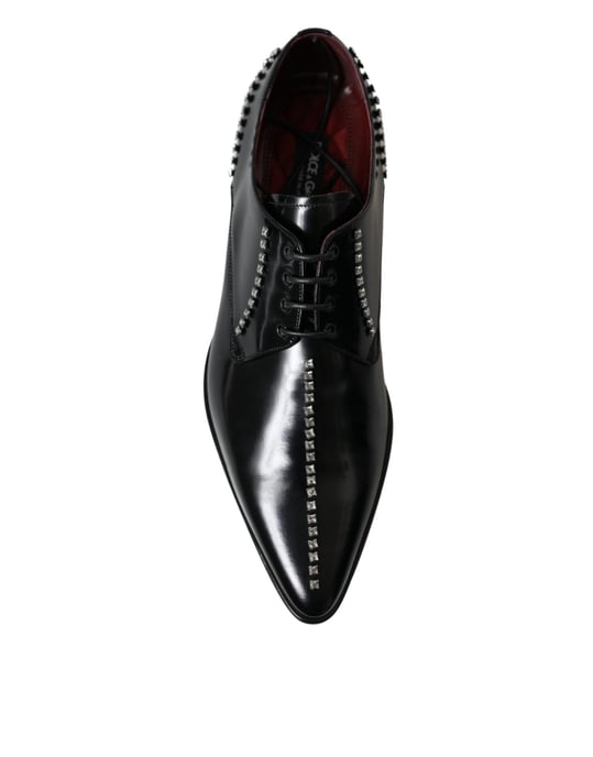 Dolce & Gabbana Schwarze Leder Kristall Kleidschuhe - Image 3