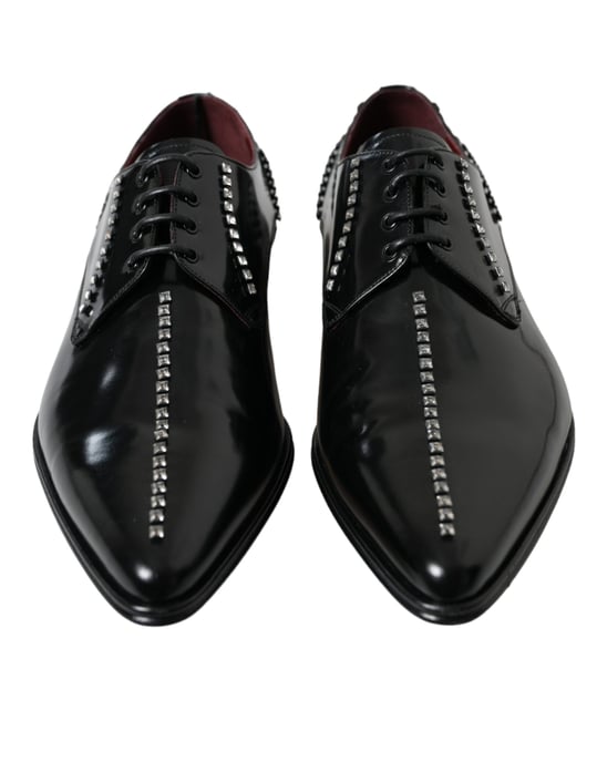 Dolce & Gabbana Schwarze Leder Kristall Kleidschuhe - Image 4
