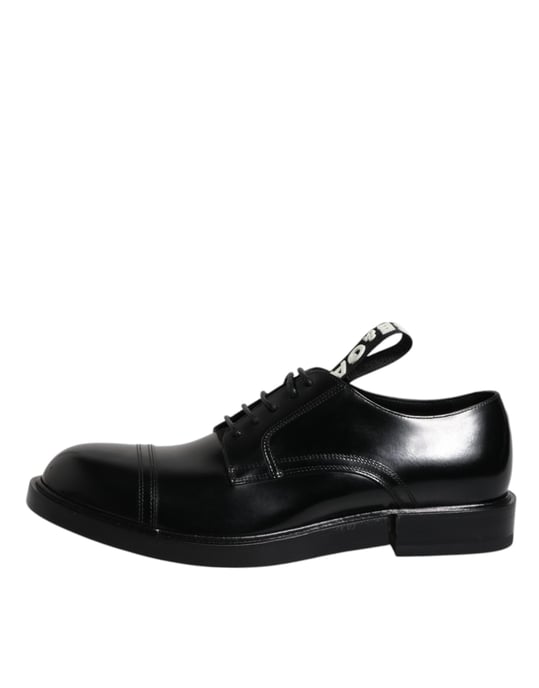 Dolce & Gabbana Schwarze Lackleder Derby Schnürformelle Schuhe - Image 6