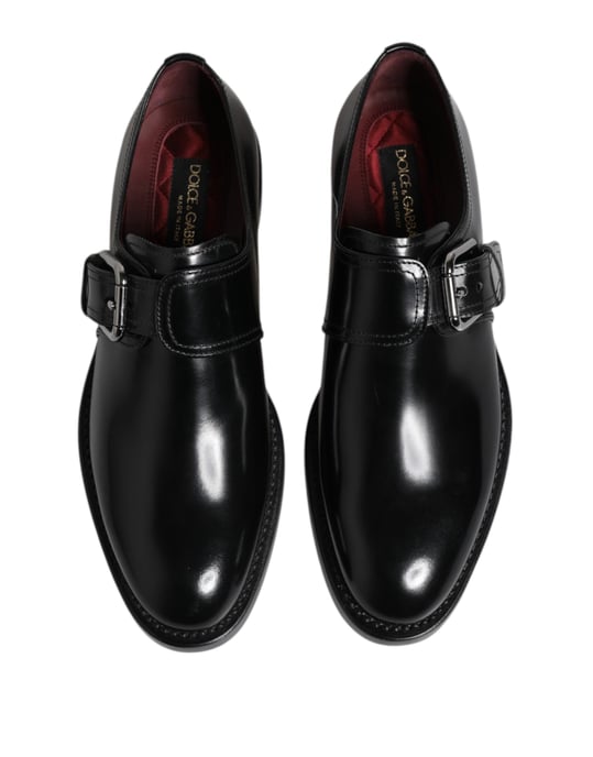 Dolce & Gabbana Schwarze Leder Monk Strap Derby Schuhe - Image 3