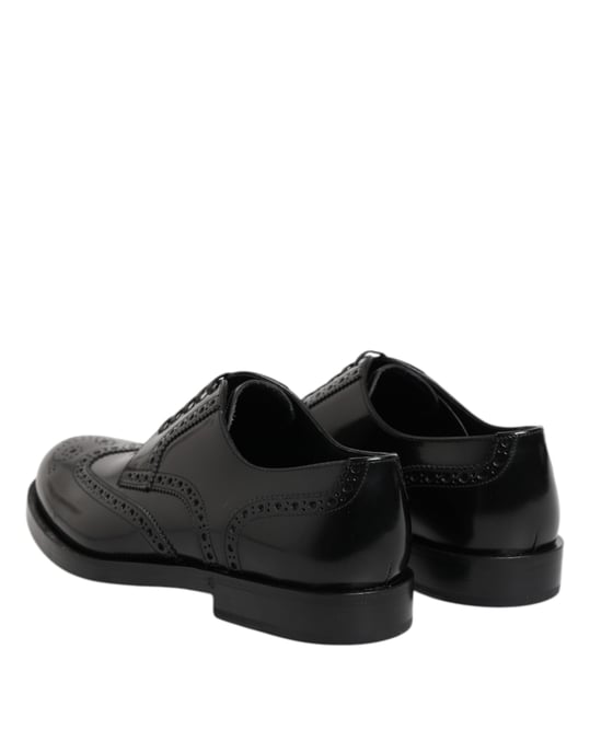 Dolce & Gabbana Schwarze Leder Derby Schnürschuhe mit Flügelspitze
- Image 5